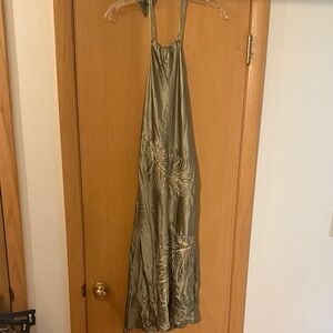 Rubber Ducky Productions Women’s Silk Halter Slip Dress New Green Size Medium